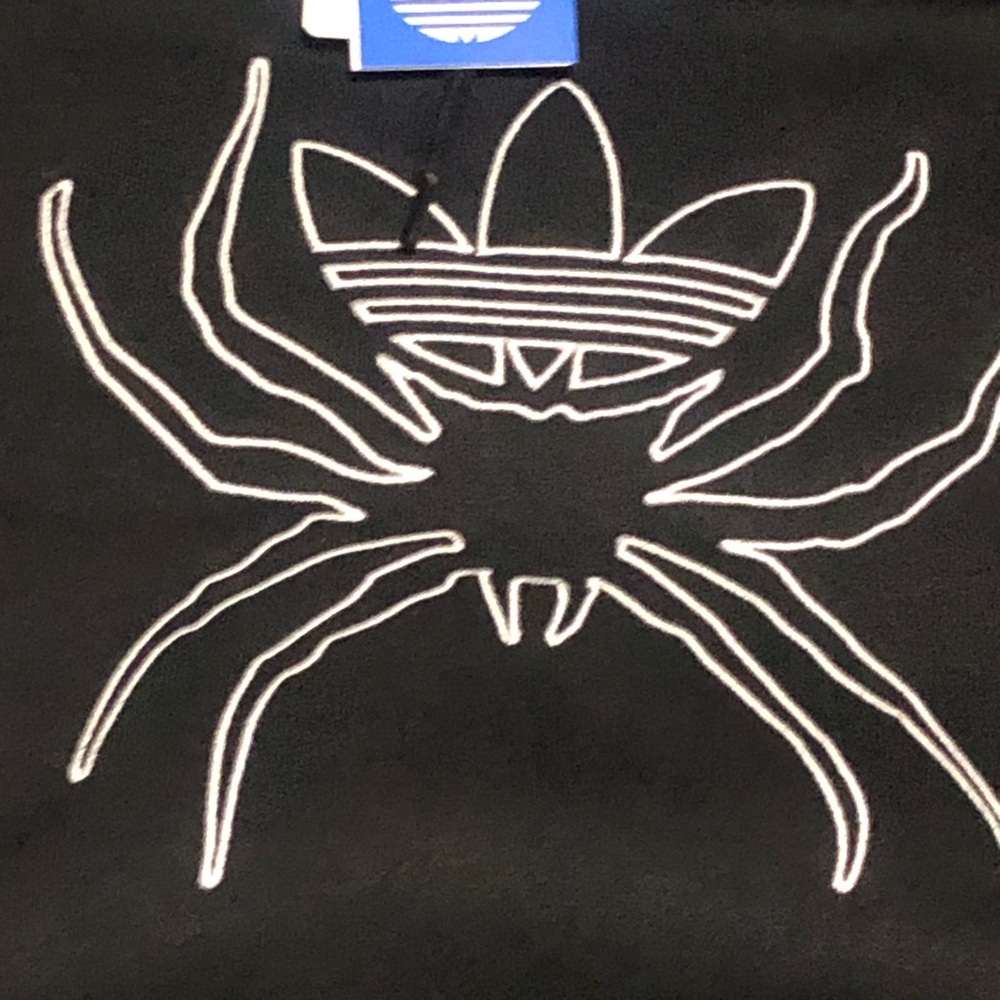 Adidas Originals Spiders Loose Fleece Hoodie Black Men’s Size Small JW0223 - Picture 8 of 9